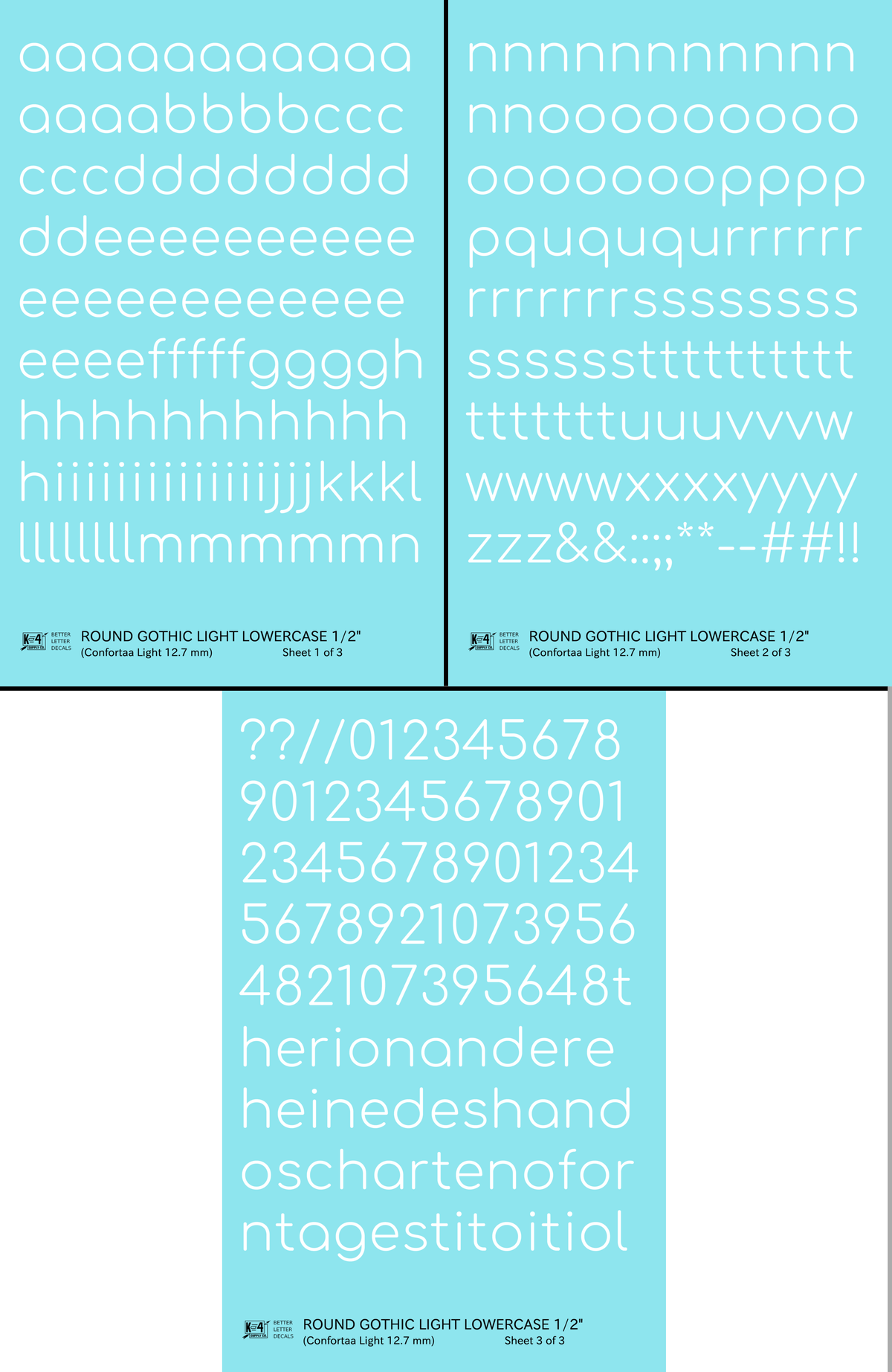 Lowercase Round Modern Gothic Light Letter