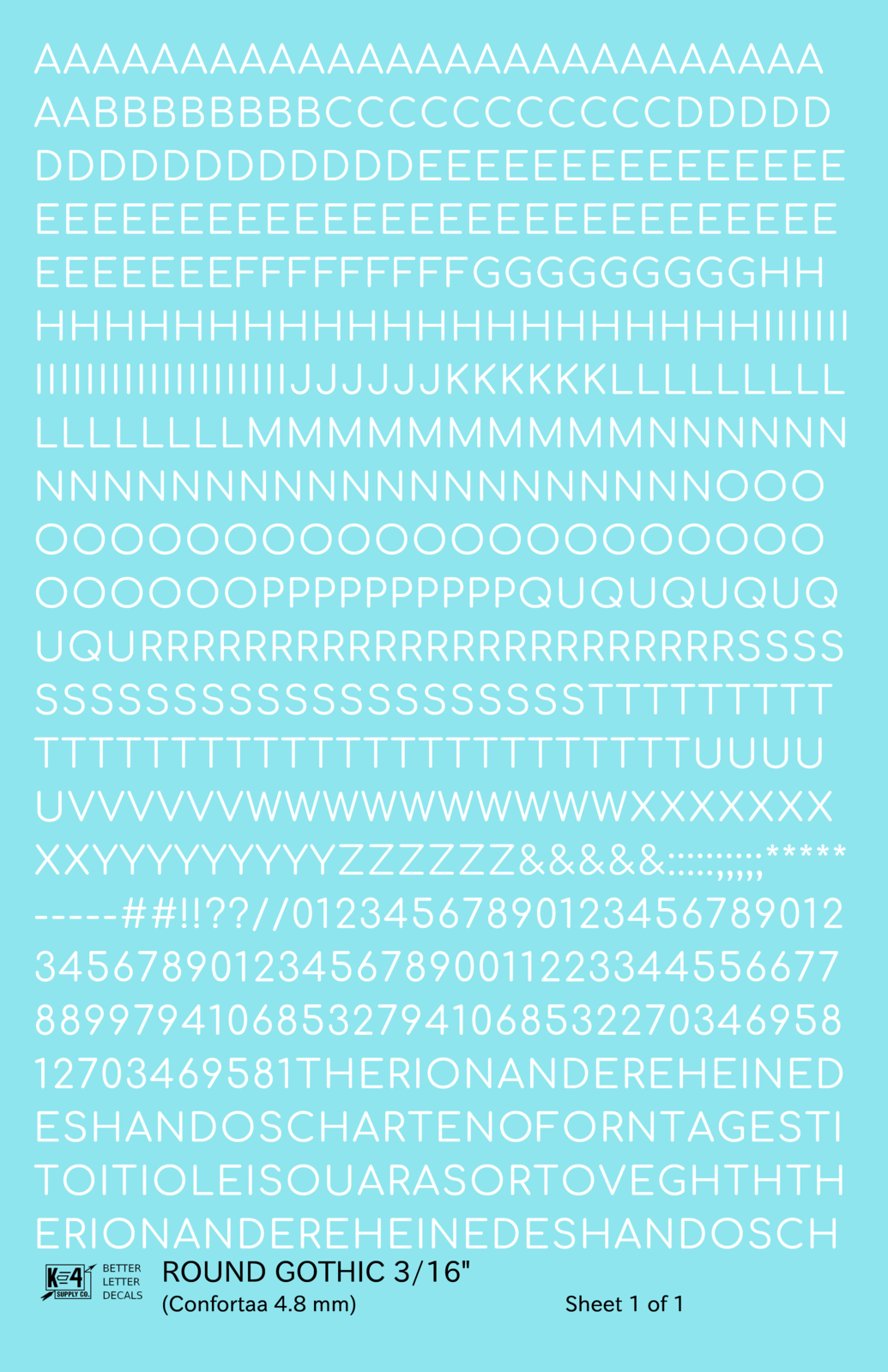 Round Modern Gothic Letter Number Alphabet