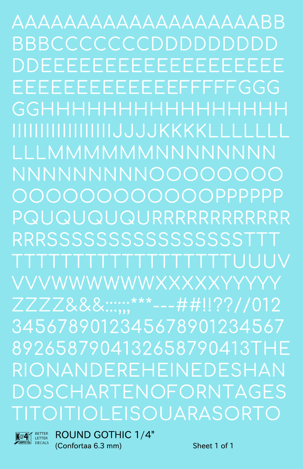 Round Modern Gothic Letter Number Alphabet