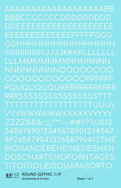 Round Modern Gothic Letter Number Alphabet
