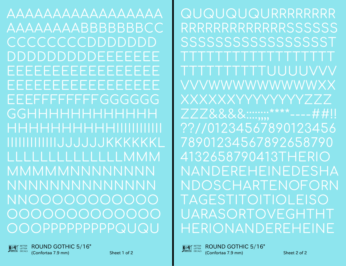 Round Modern Gothic Letter Number Alphabet