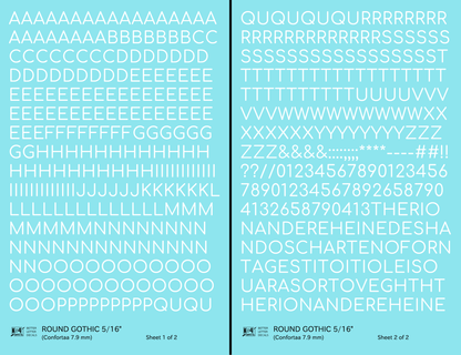 Round Modern Gothic Letter Number Alphabet