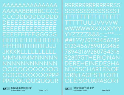 Round Modern Gothic Letter Number Alphabet