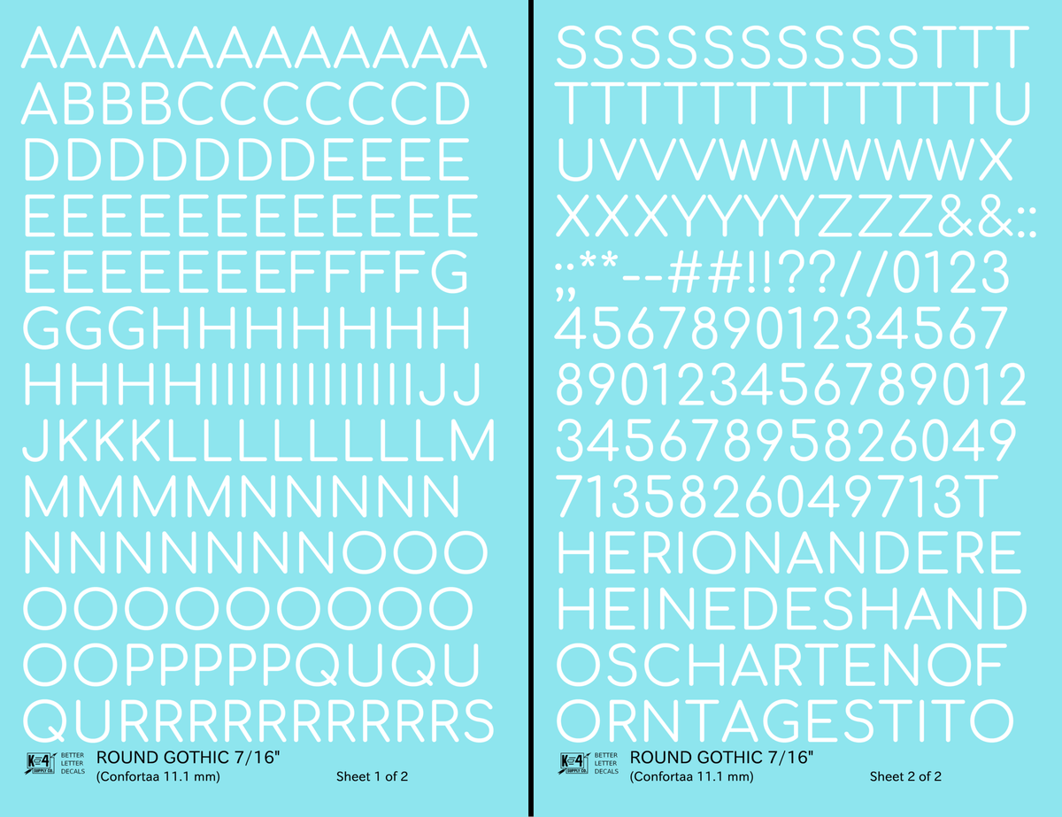 Round Modern Gothic Letter Number Alphabet
