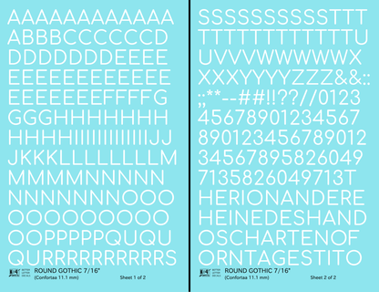 Round Modern Gothic Letter Number Alphabet