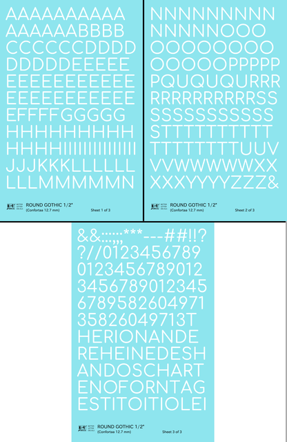 Round Modern Gothic Letter Number Alphabet