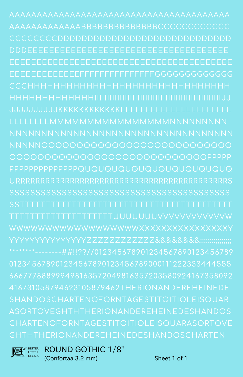 Round Modern Gothic Letter Number Alphabet