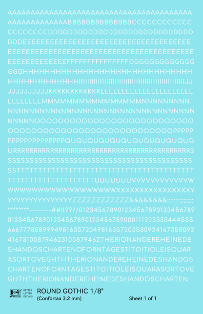 Round Modern Gothic Letter Number Alphabet