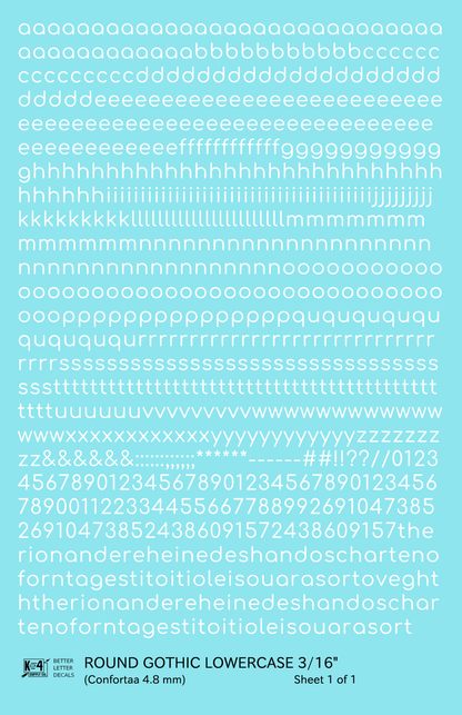Lowercase Round Modern Gothic Letter Alphabet