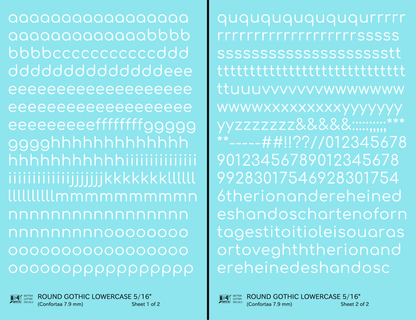 Lowercase Round Modern Gothic Letter Alphabet