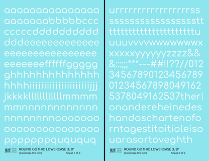Lowercase Round Modern Gothic Letter Alphabet