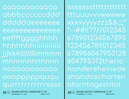 Lowercase Round Modern Gothic Letter Alphabet