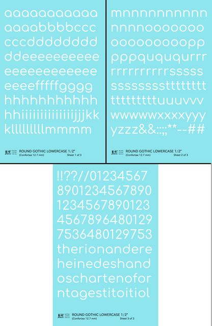 Lowercase Round Modern Gothic Letter Alphabet