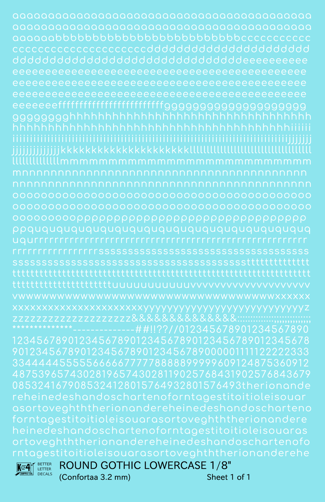 Lowercase Round Modern Gothic Letter Alphabet
