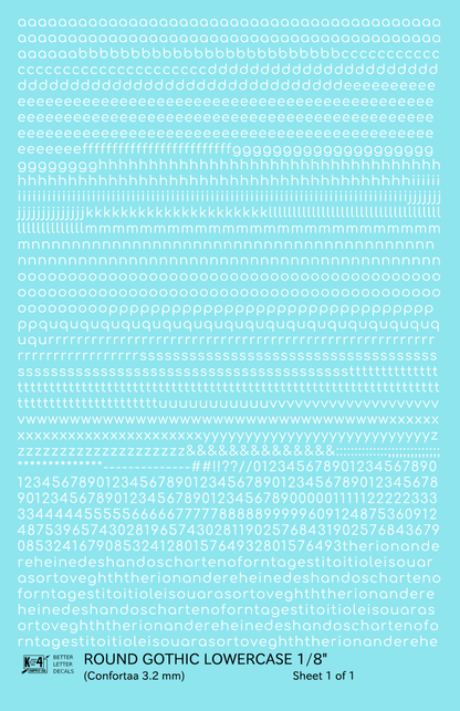 Lowercase Round Modern Gothic Letter Alphabet