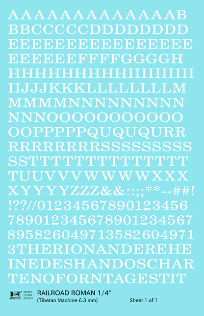 Railroad Roman Letter Number Alphabet