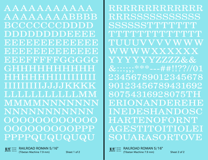 Railroad Roman Letter Number Alphabet