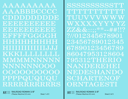 Railroad Roman Letter Number Alphabet