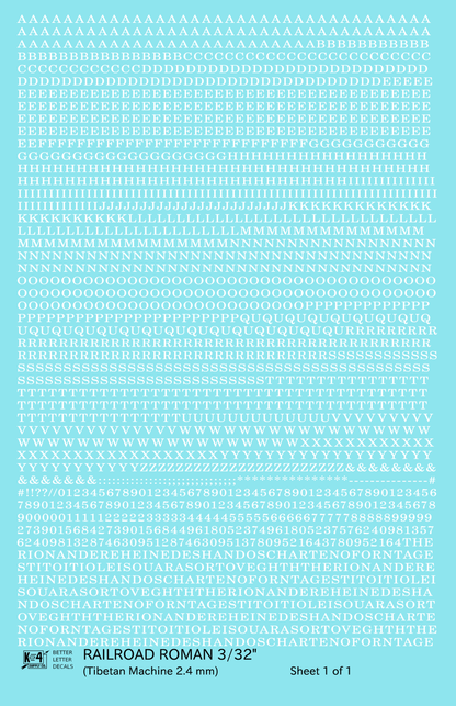 Railroad Roman Letter Number Alphabet