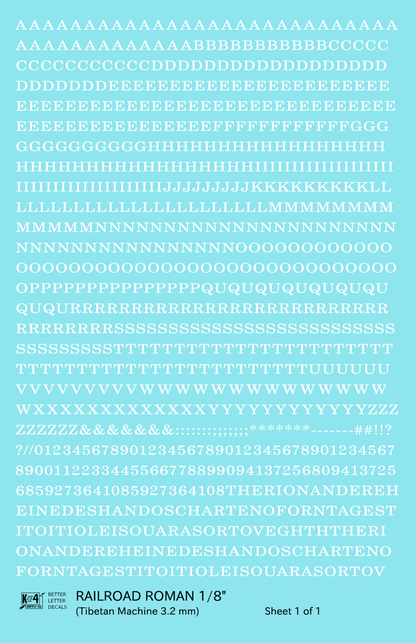 Railroad Roman Letter Number Alphabet