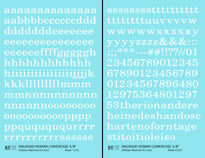 Lowercase Railroad Roman Letter Number Alphabet