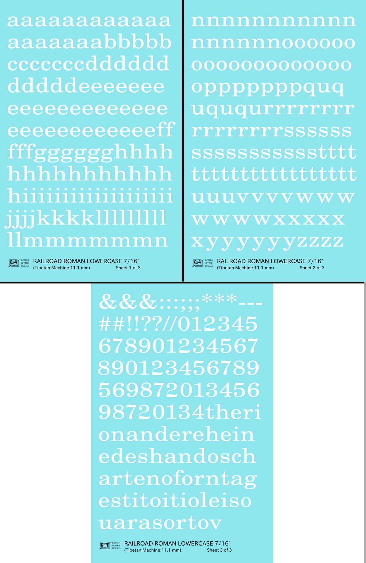 Lowercase Railroad Roman Letter Number Alphabet