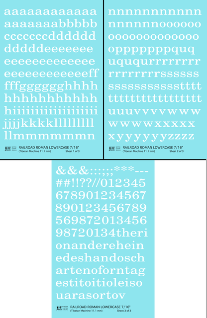 Lowercase Railroad Roman Letter Number Alphabet