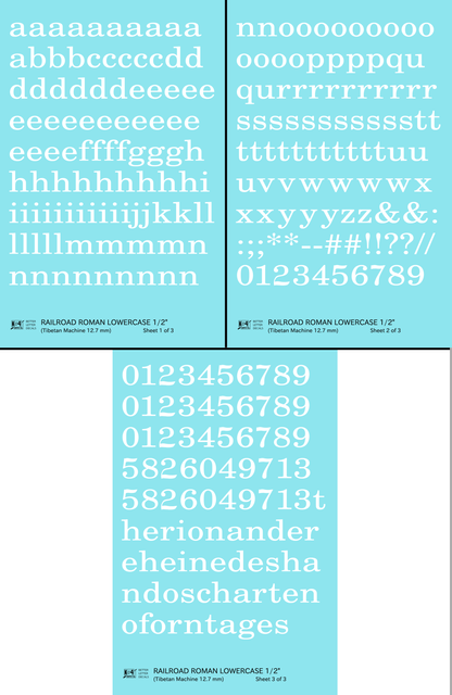 Lowercase Railroad Roman Letter Number Alphabet