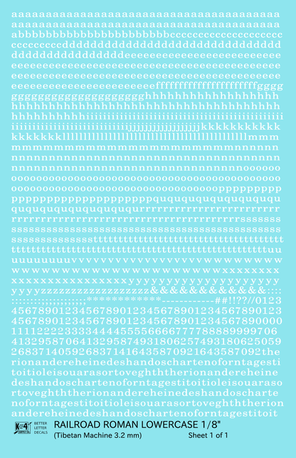 Lowercase Railroad Roman Letter Number Alphabet