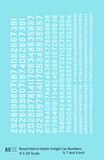 Round Stencil Gothic Freight Car Numbers  White 9, 7 and 4 Inch Renumber