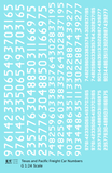 Texas and Pacific Style Numbers  White 10, 7 and 4 Inch Renumber