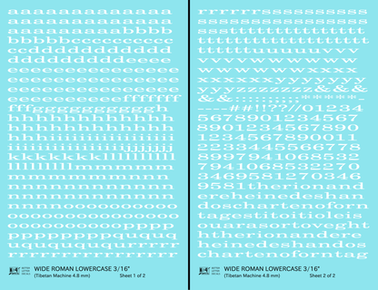 Lowercase Wide Roman Letter Number Alphabet