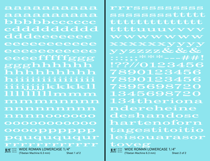 Lowercase Wide Roman Letter Number Alphabet