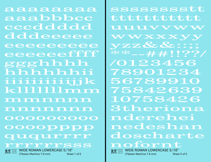 Lowercase Wide Roman Letter Number Alphabet