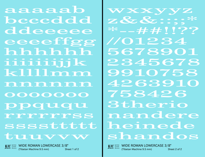 Lowercase Wide Roman Letter Number Alphabet