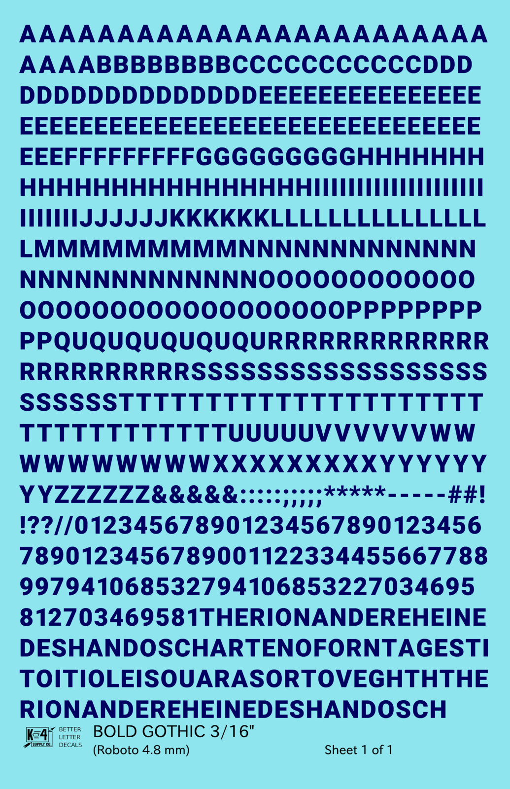 Bold Gothic Letter Number Alphabet
