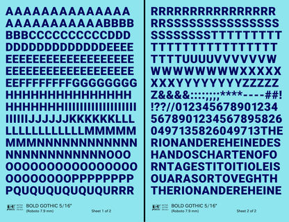 Bold Gothic Letter Number Alphabet