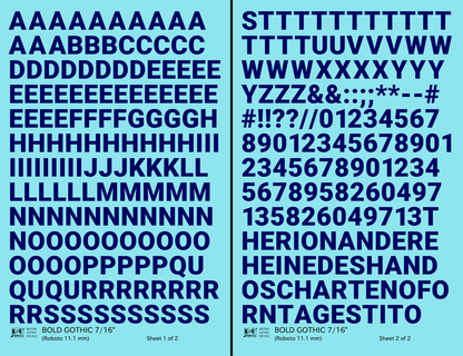 Bold Gothic Letter Number Alphabet