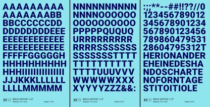 Bold Gothic Letter Number Alphabet