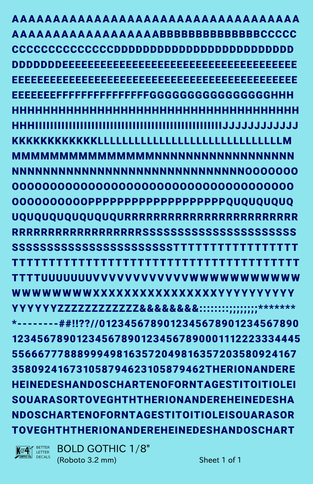 Bold Gothic Letter Number Alphabet