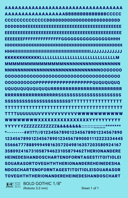 Bold Gothic Letter Number Alphabet
