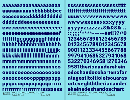 Lowercase Bold Gothic Letter Number Alphabet