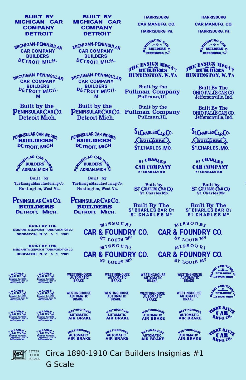 1900 Era Various Car Builder Insignias