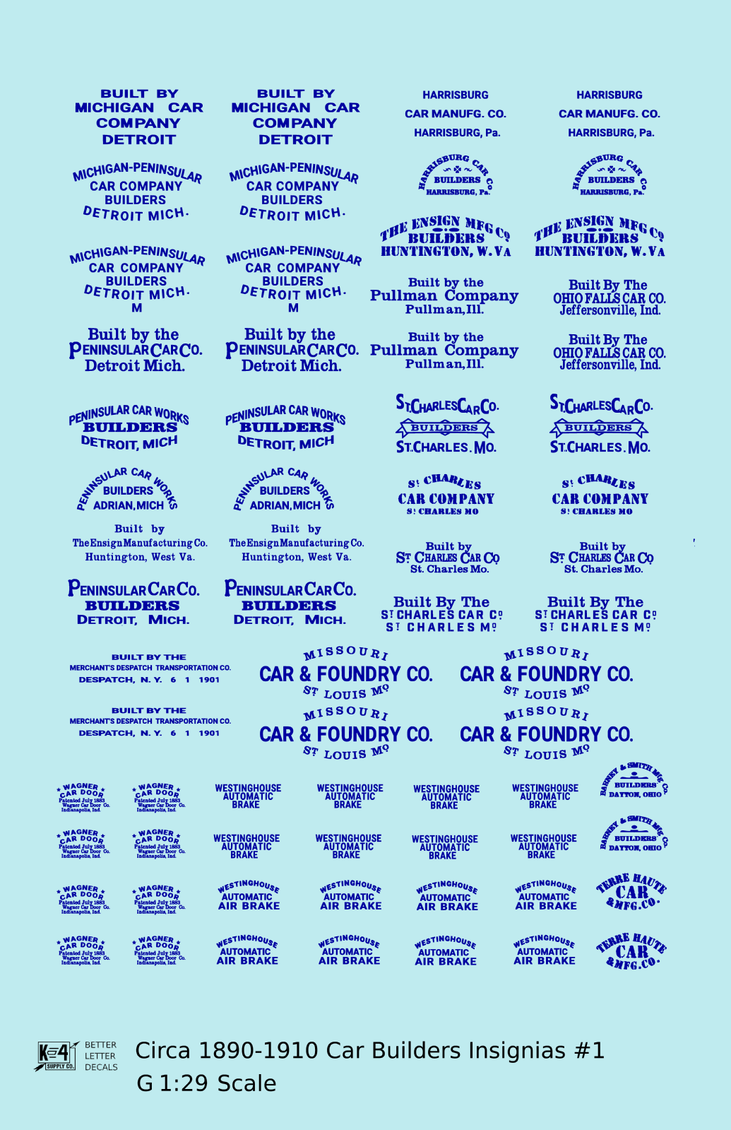 1900 Era Various Car Builder Insignias