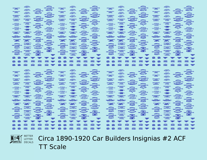 1900 Era ACF Car Builder Insignias