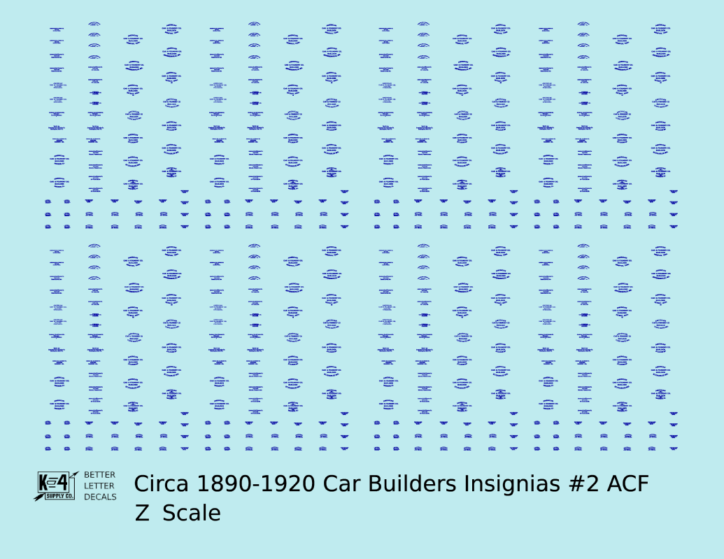 1900 Era ACF Car Builder Insignias