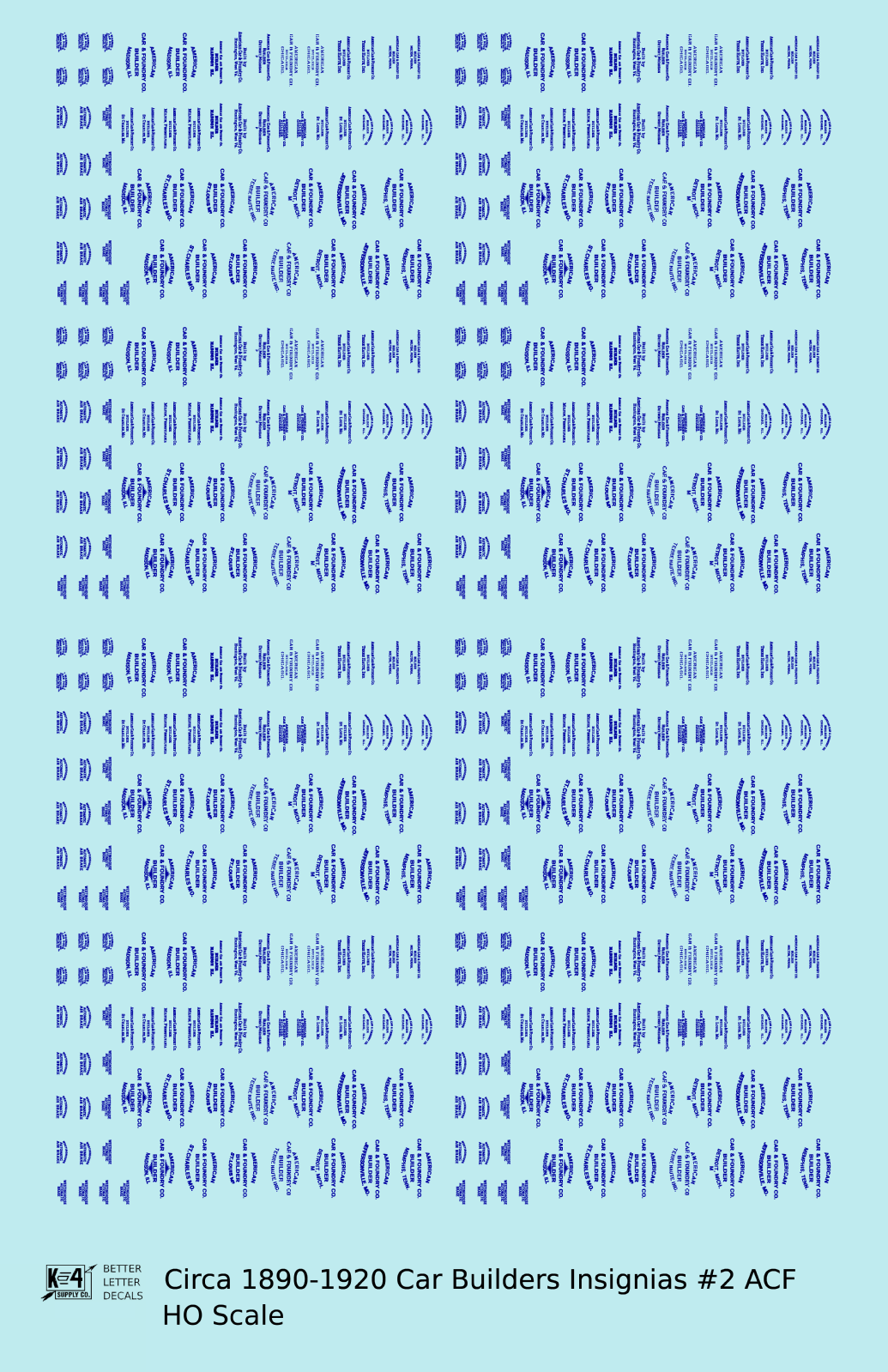 1900 Era ACF Car Builder Insignias