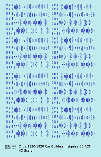 1900 Era ACF Car Builder Insignias