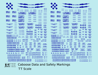 K4 Supply Co HO Scale Decal – Caboose Data And Markings – White, Waterslide