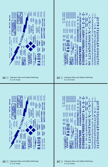 Caboose Data and Markings